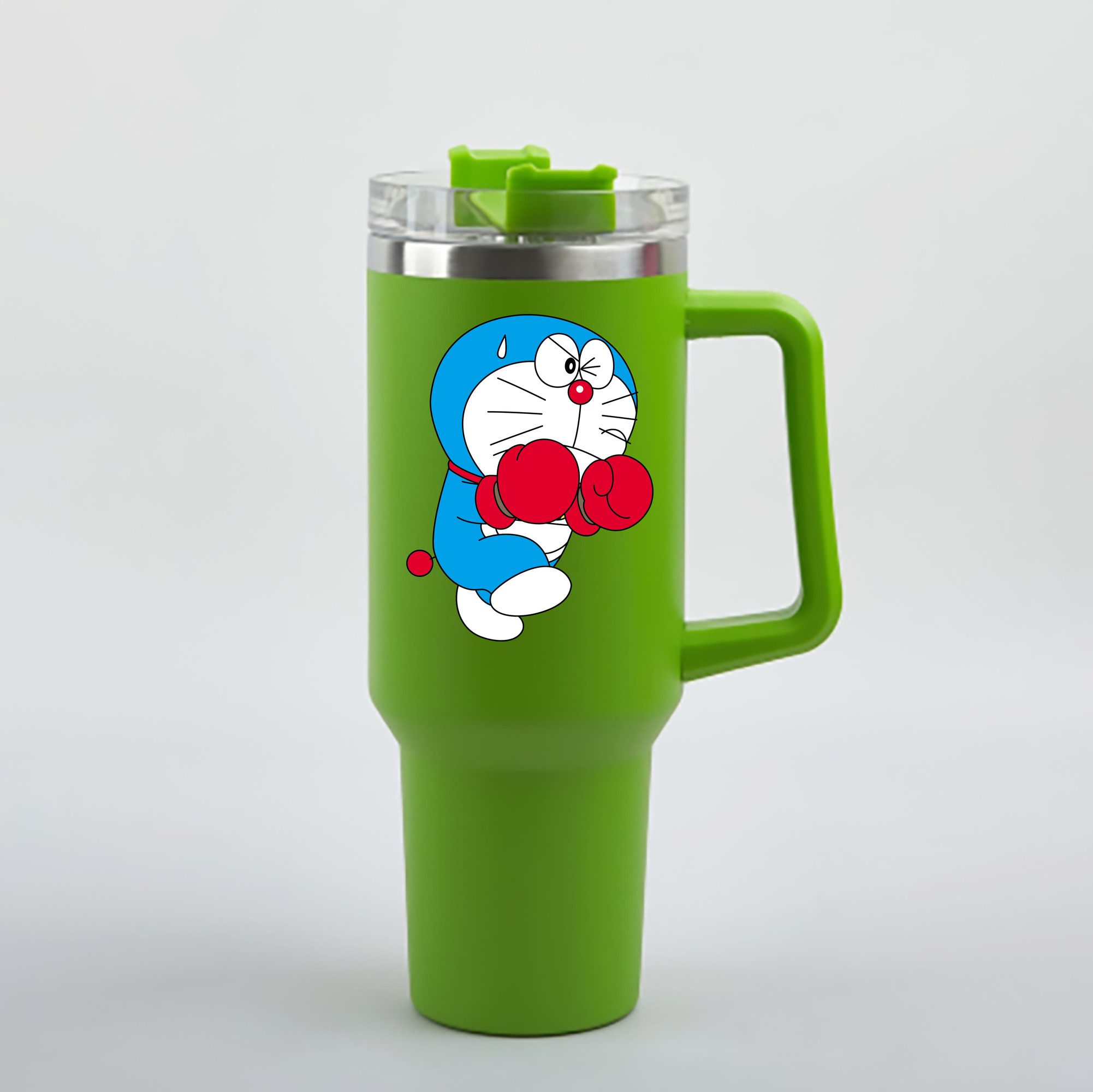 （画像用） ドラえもん Doraemon 1200mL車用タンブラー - クリスタルステッカー（プラスチックストロー付き）
